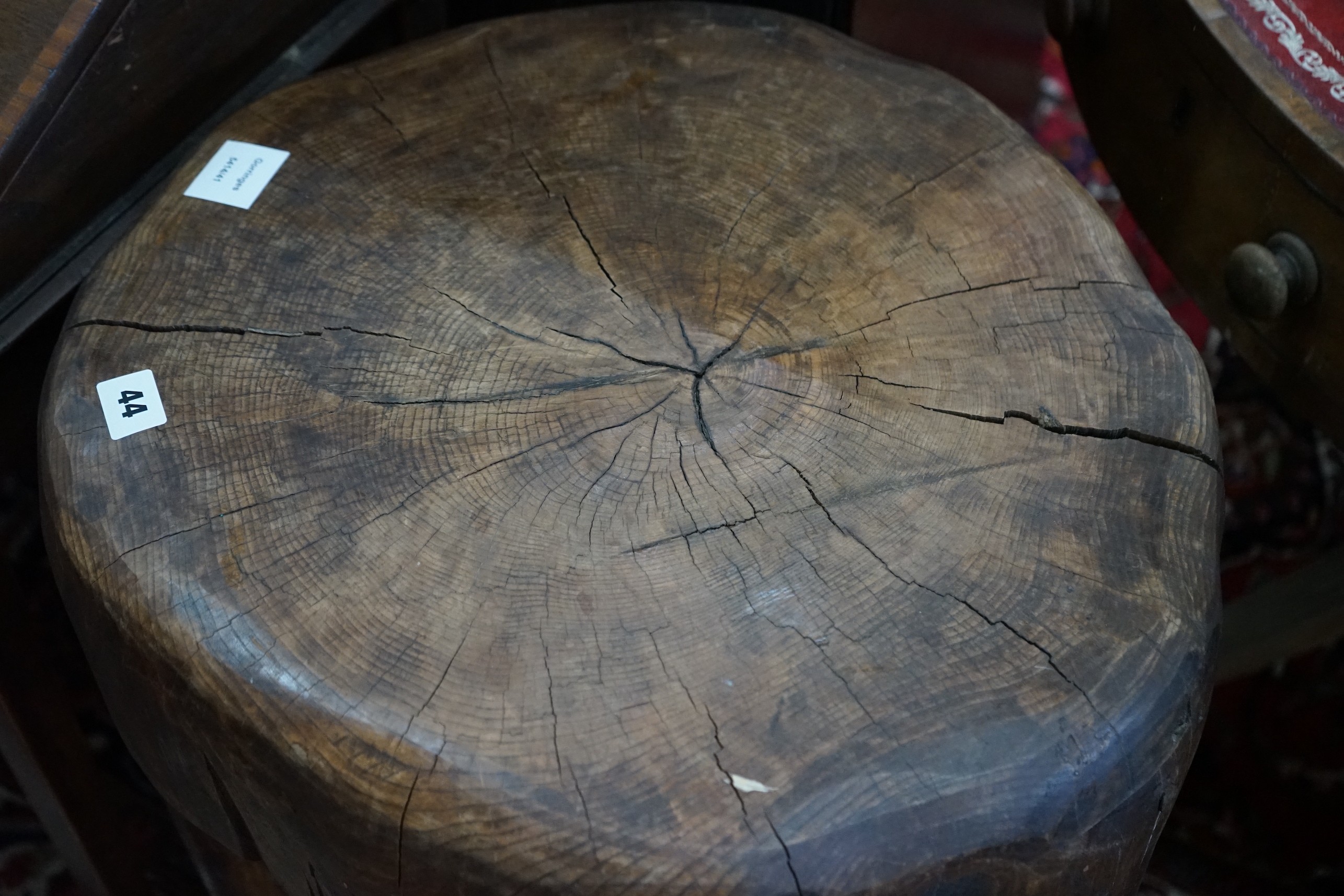 A provincial tree section chopping block, diameter 50cm, height 74cm